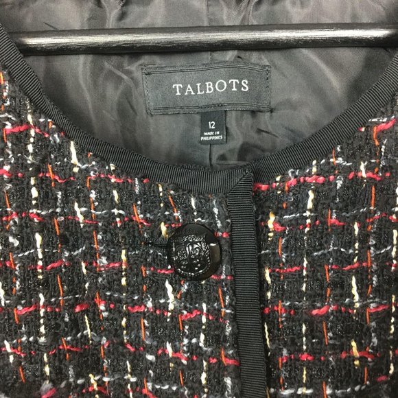 Talbots Black Tweed Blazer Wool Blend Blazer 12 - Picture 5 of 5